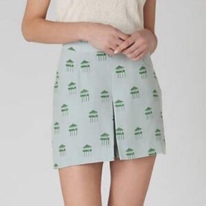 CHARLOTTE TAYLOR Japanese Sukiya Silk Shorts Skort Anthropologie Size 0